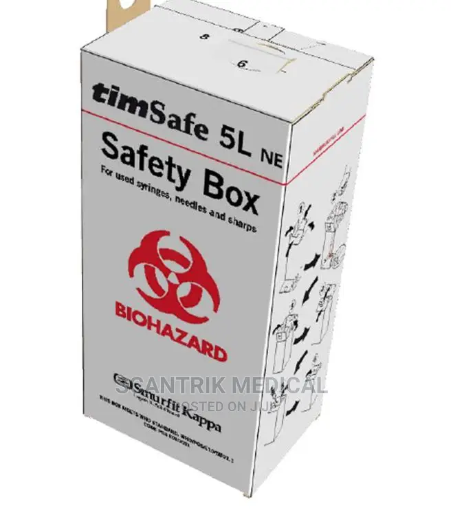 Hospital 5L Medical Biohazard Waste Box Sharps Safety Boxes in Yaba