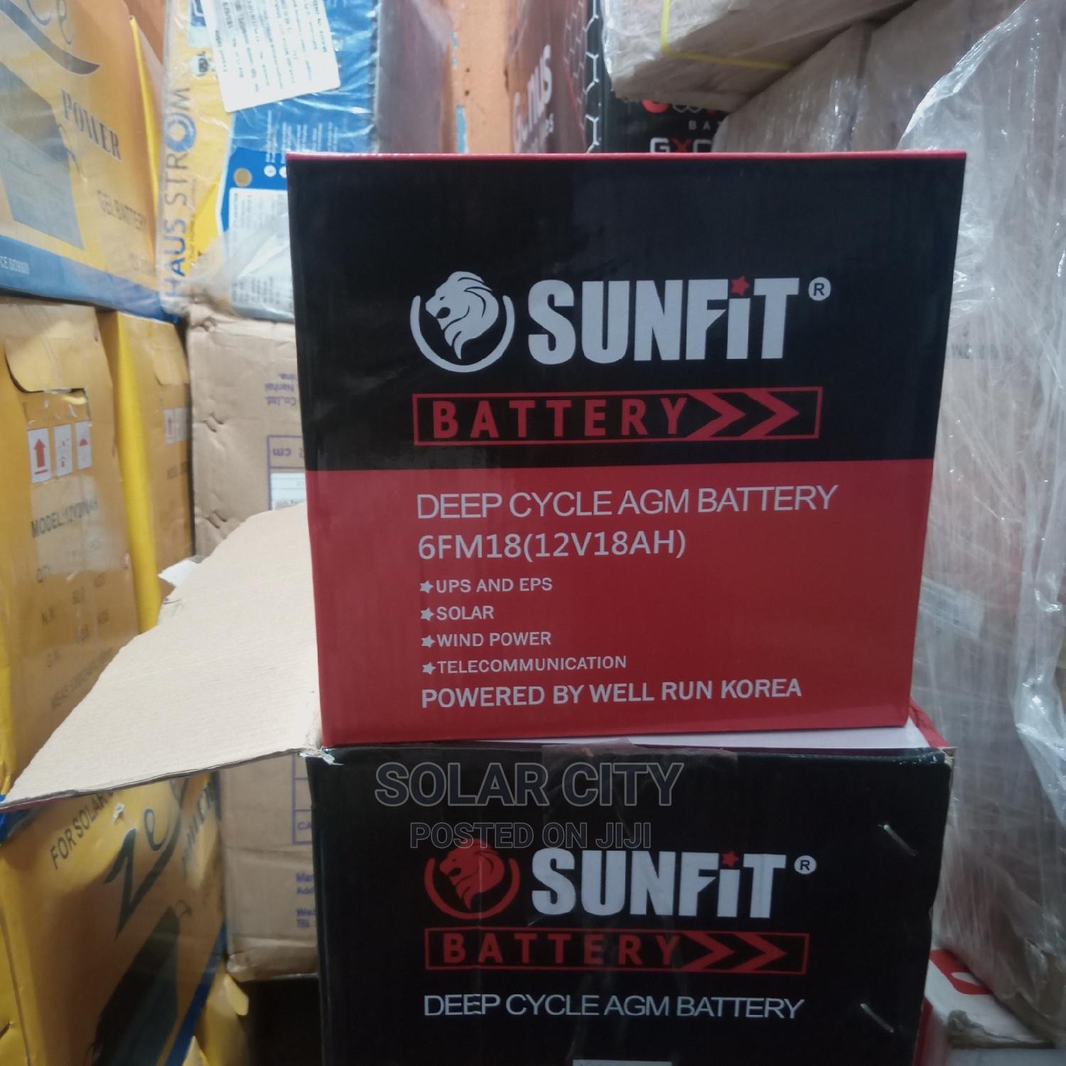 Sunfit Battery 12v 18ah in Ojo Solar Energy, SOLAR CITY ENTERPRISE