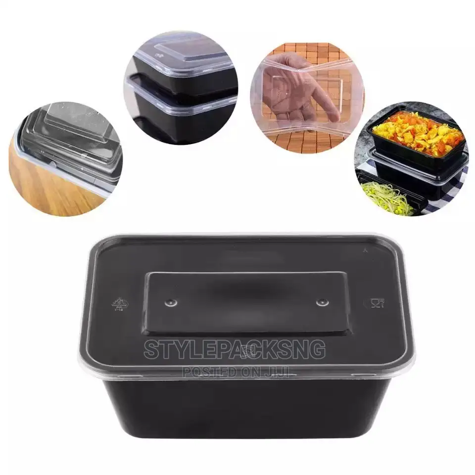 100 Pieces 1000ml Black Take Away Plates/Container in Agboyi/Ketu
