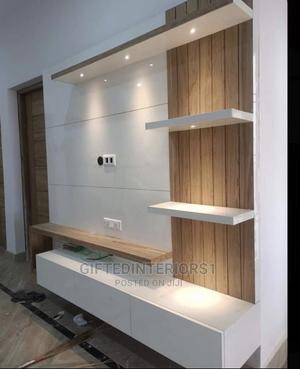 Tv Unit With Wall Cladding, Panel and LED Light(High Gloss) in Enugu ...