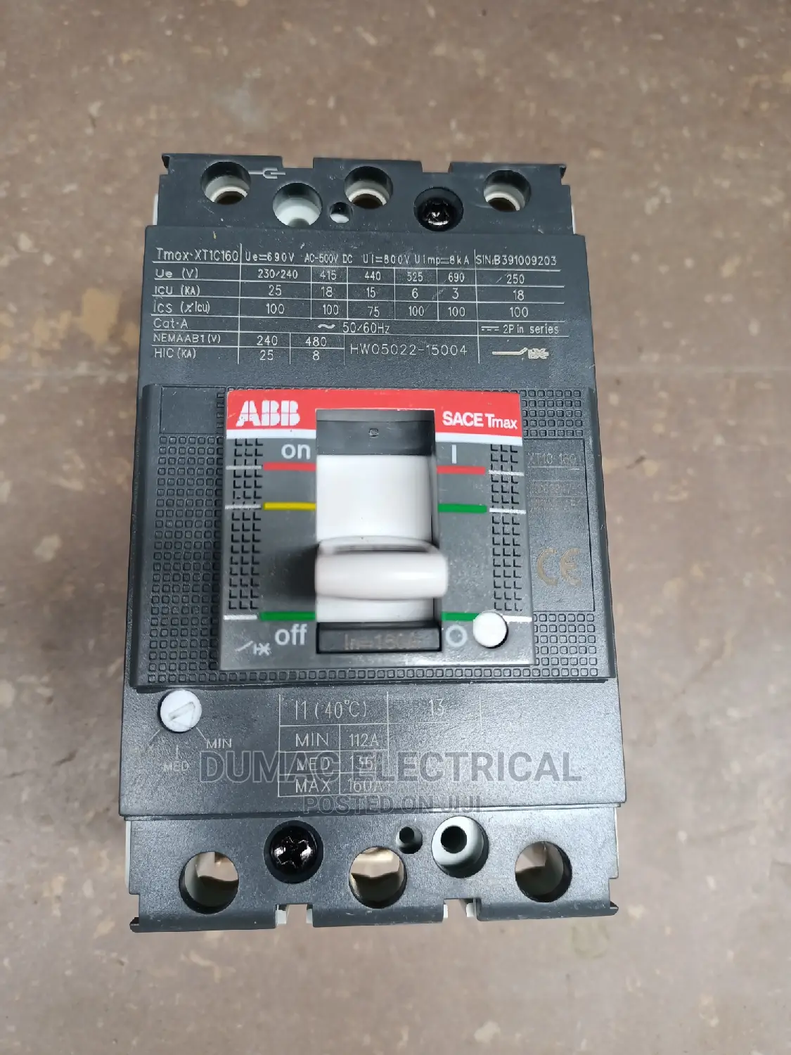 160amps Circuit Breaker ABB in Ikoyi Electrical Equipment, DUMAC