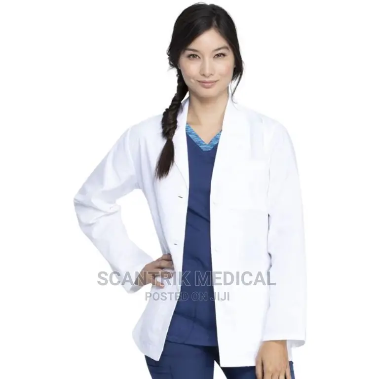 Portable Lab Coat Long White Women's in Yaba Medical Supplies