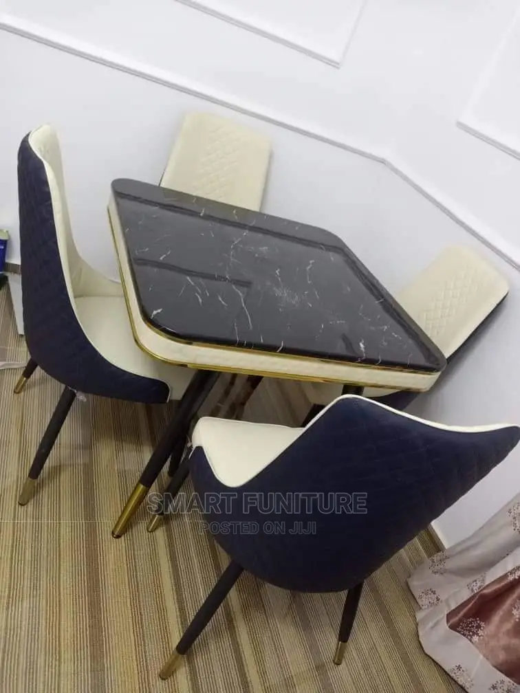 Noble Square Marble Top Dining Table With Chairs in Lagos Island (Eko