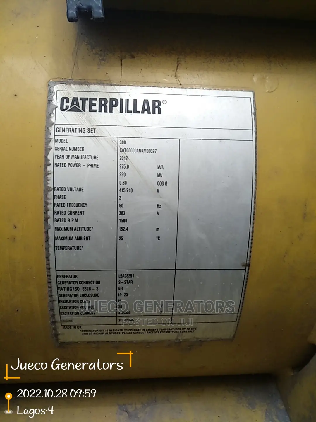 275kva Mantrac Caterpillar Main Alternator in Ikeja Electrical