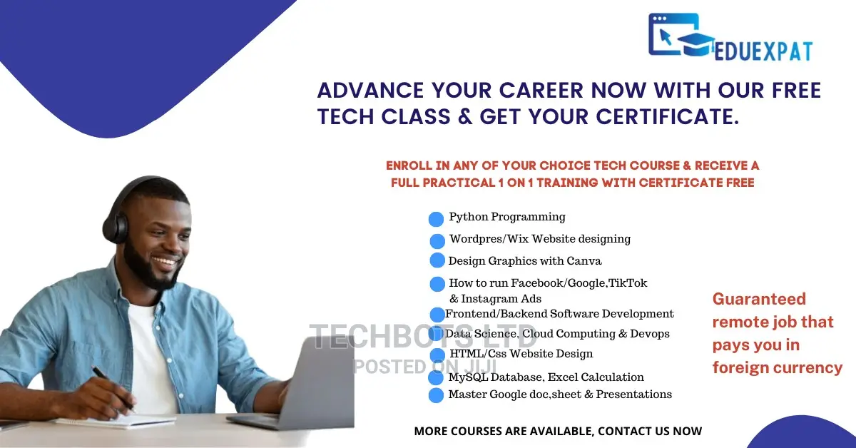 1 on 1 Practical Online Training on Tech Jobs +Int Job Offer
