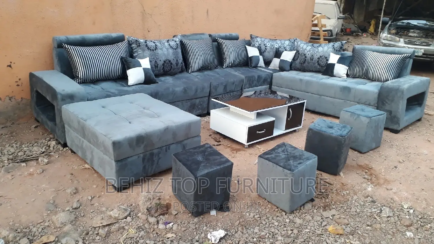 Complete Set of UShape Sofas With Centre Table in Ikorodu Furniture