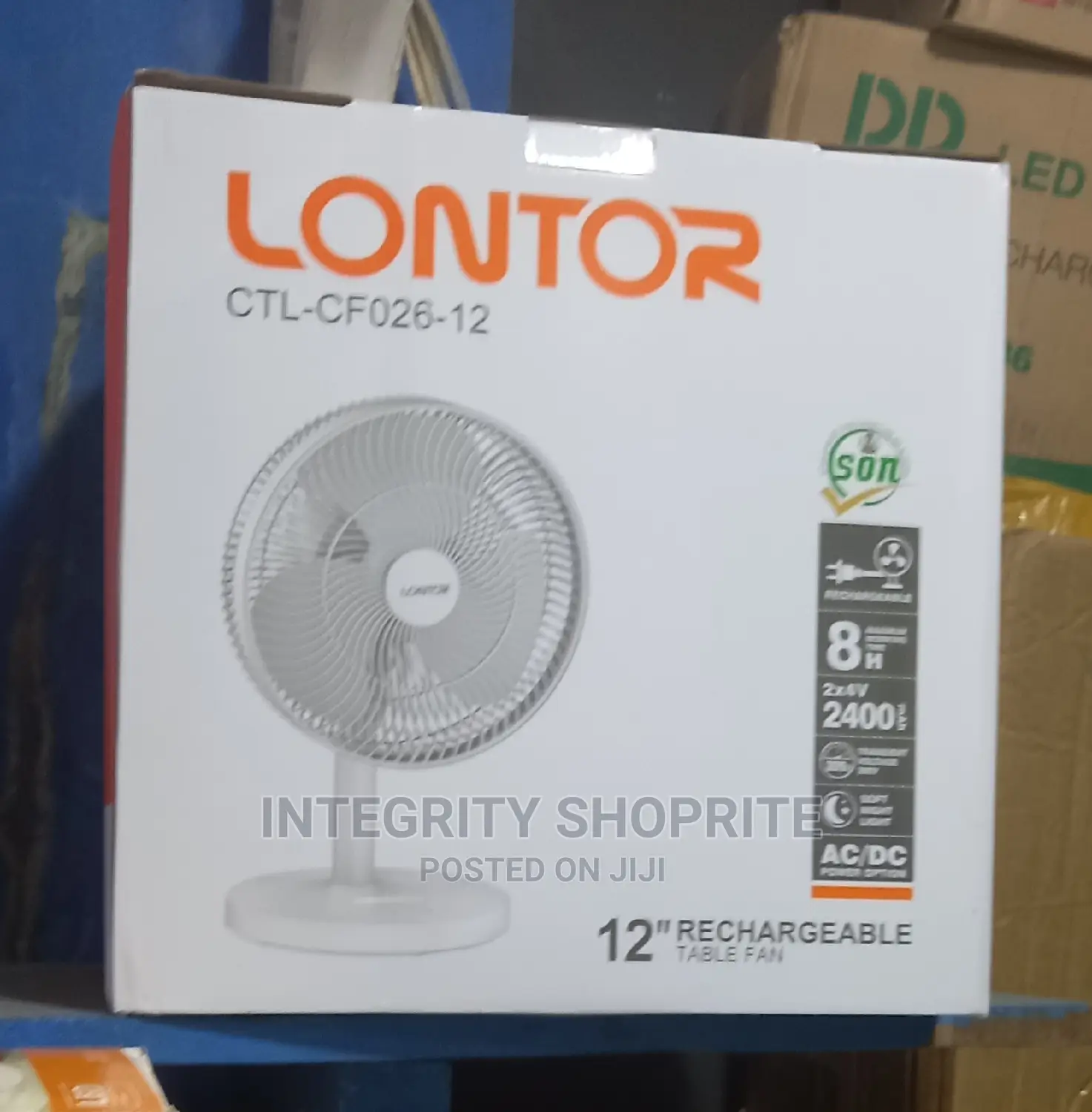Lontor 12 Inch Rechargeable Table Fan in Lagos Island (Eko) Home