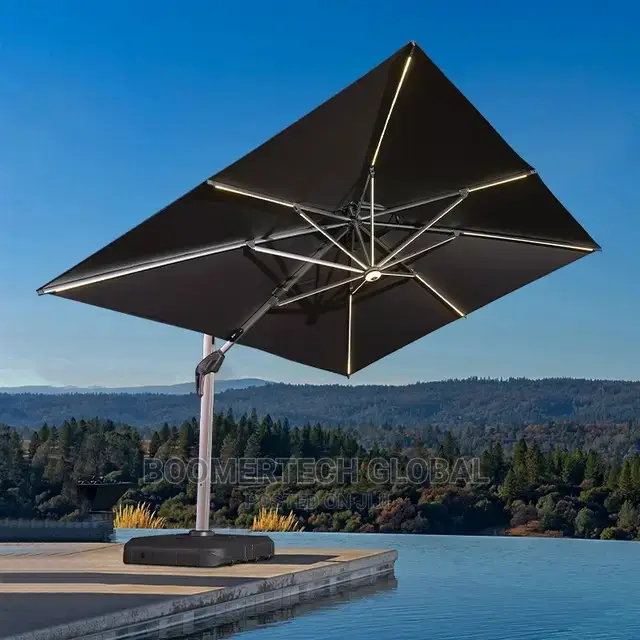 Solar Foldable LED Outdoor Umbrella (Biggest Size) in Ojo Garden