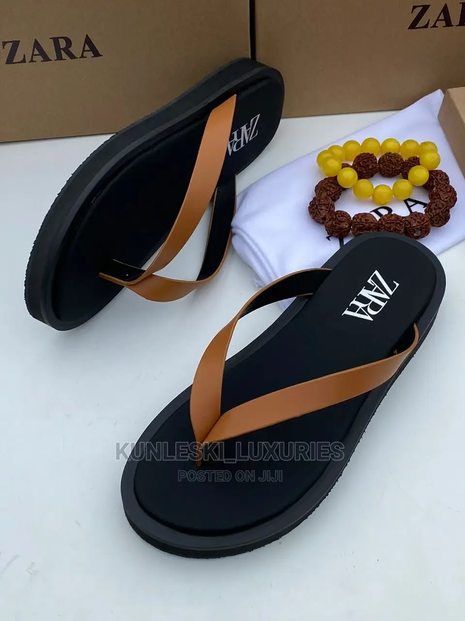 Original Zara Men Leather Slippers in Lagos Island (Eko) Shoes