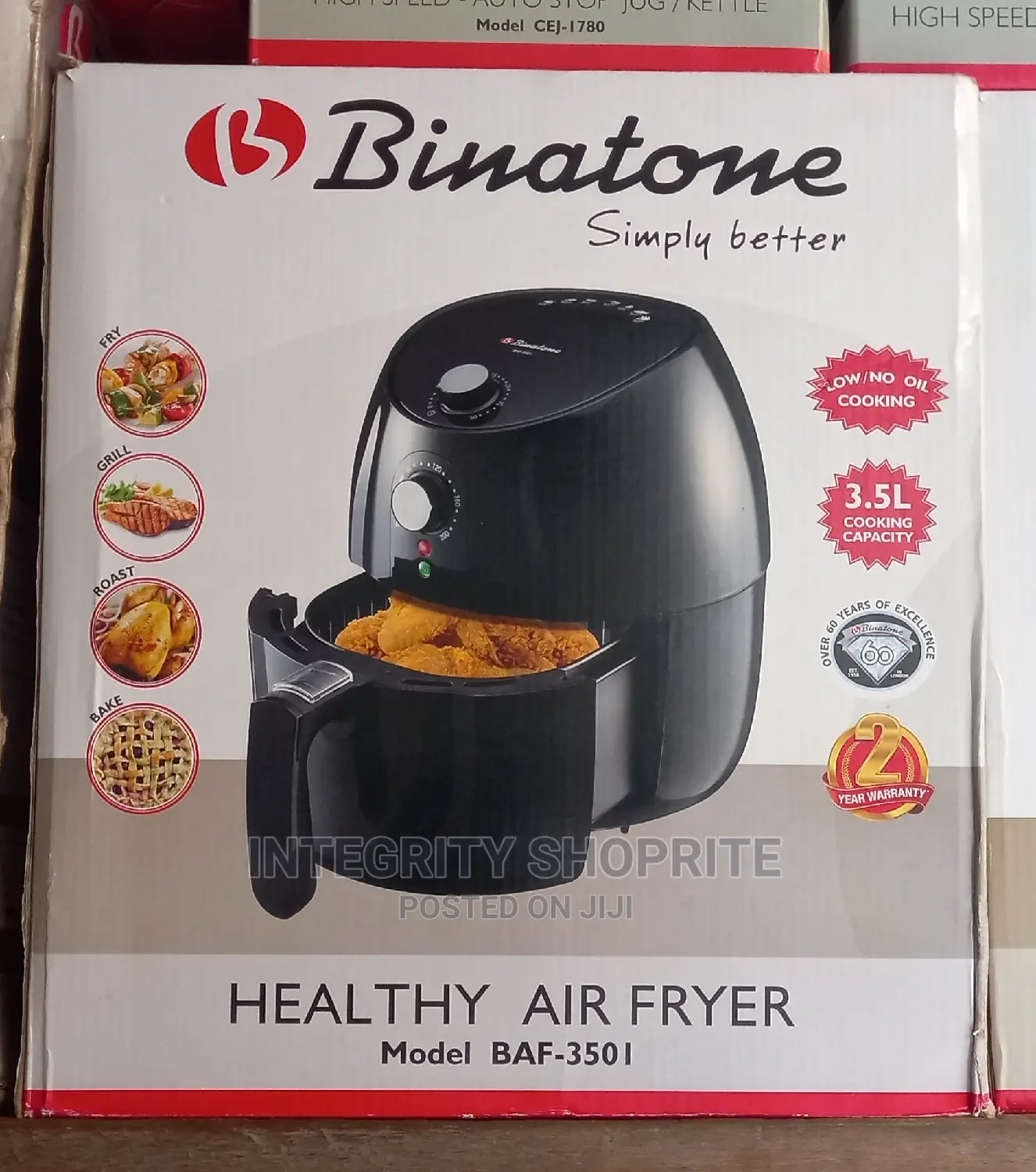 Binatone Healthy AirFryer 3.5litres Baf3501 Black in Lagos Island