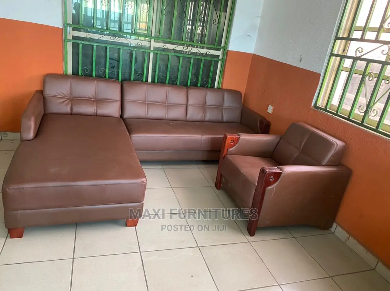 L Shape Leather Sofa in Ojo Furniture, Maxi Furnitures Jiji.ng