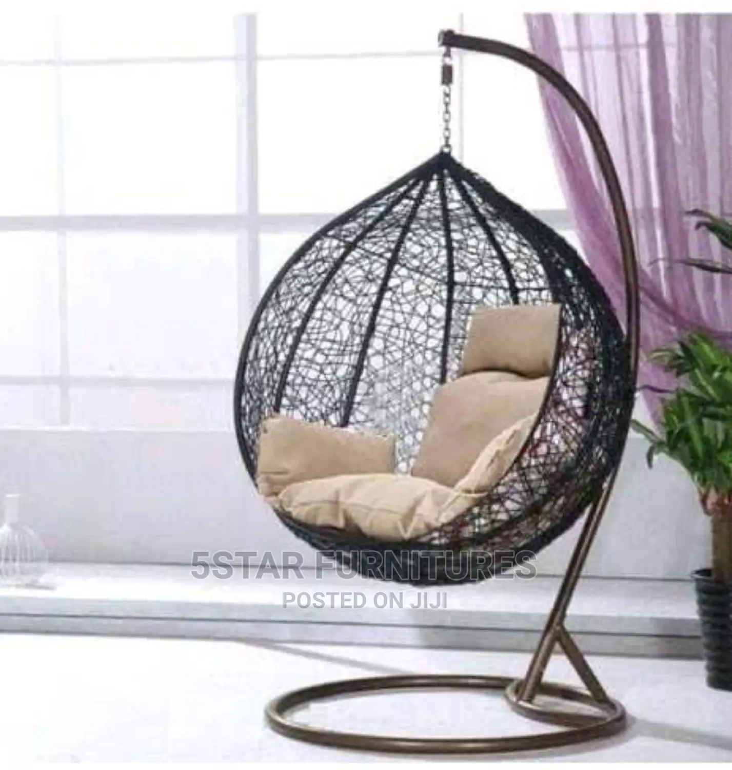 Luxury Indoor/Outdoor Rattan Made Hanging Swing Chair. in Ojo Garden