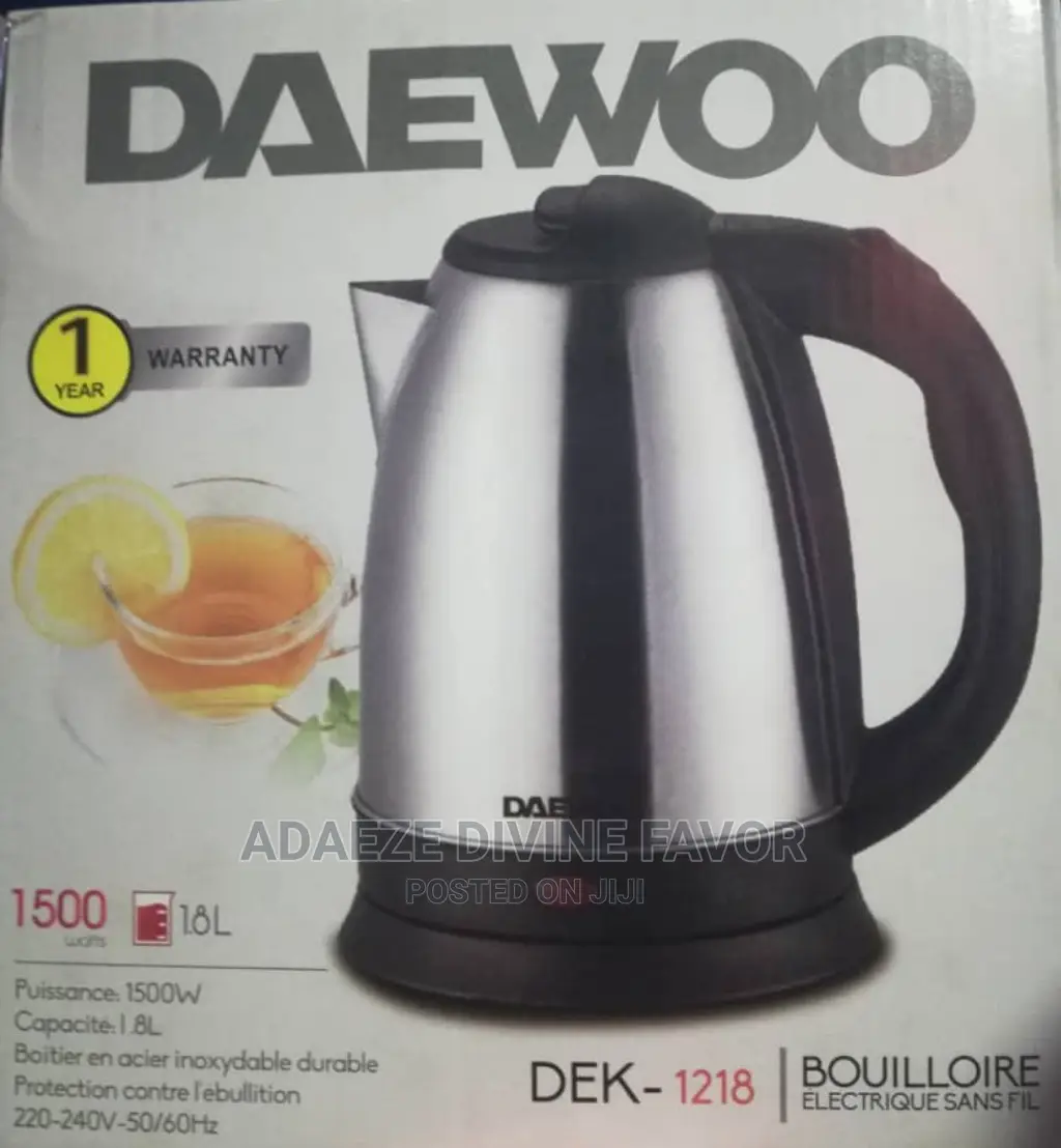 Daewoo Electric Kettle 1500watts DEK1218 in Lagos Island (Eko