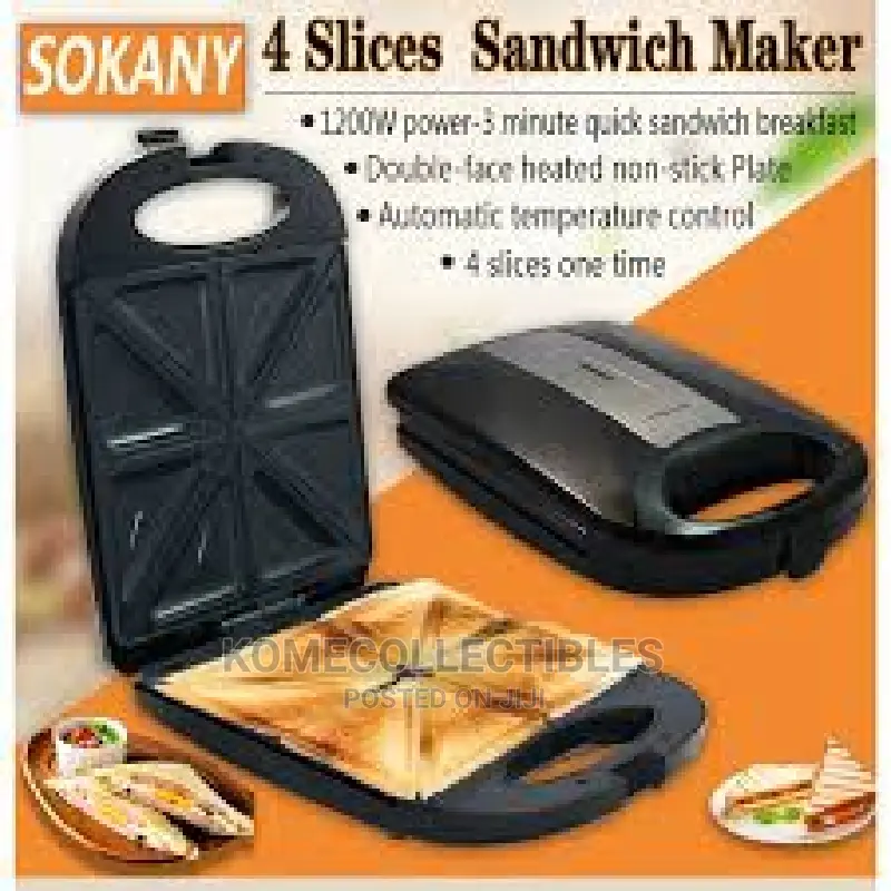 Bìg Sokany Sandwich Maker 1200watts in Lagos Island (Eko) Kitchen