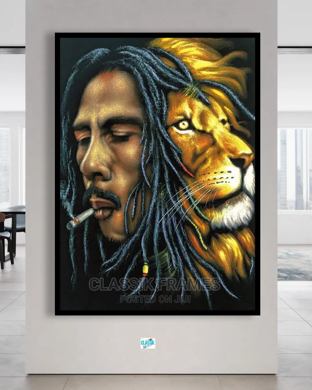 Bob Marley Lion Face Artistic Painting Wall Art in Lekki Arts