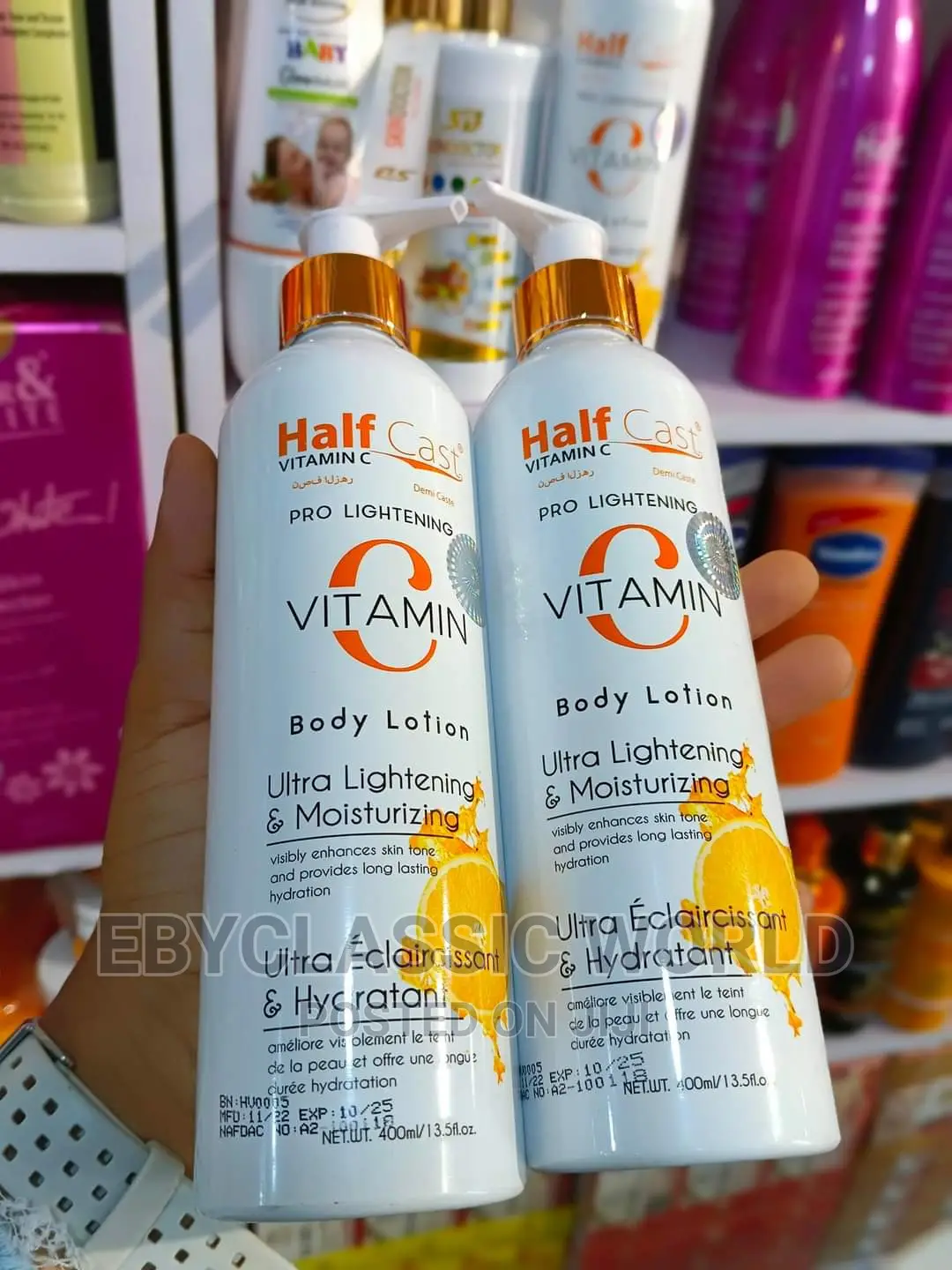 Half Cast Vitamin C Whitening Lotion 400ml in AmuwoOdofin Skincare, Agatha Ebere Jiji.ng