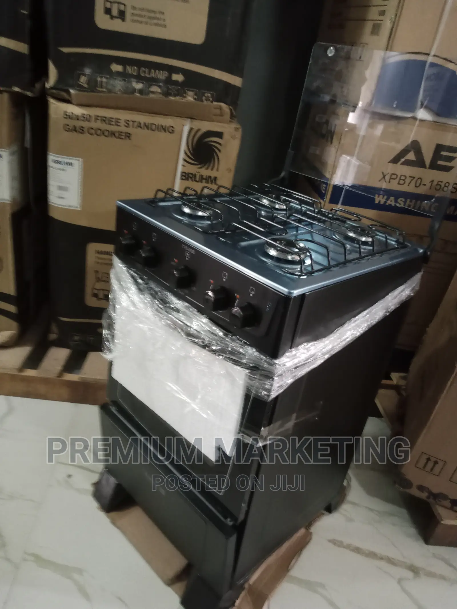 Scanfrost 4 Burner Gas Cooker (Black) = Oven CK5400B in Epe Kitchen
