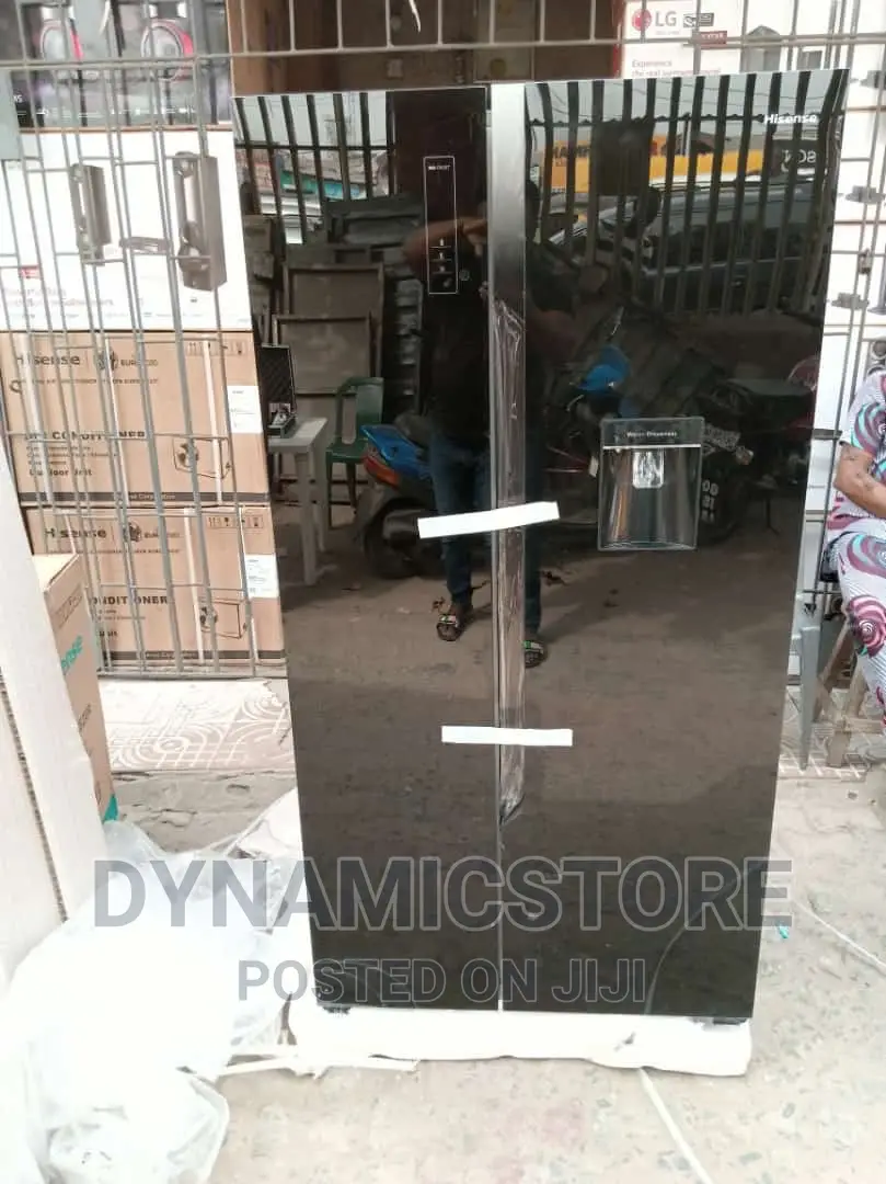 Hisense Black Glass Side by Side Fridge 524 Liters (67WSBG) in Ojo