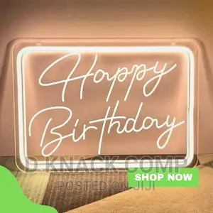 Photo - HAPPY BIRTHDAY FRAME Neon Light for Wall Decoration