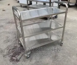 Photo - 3 Trays Service Trolley( Stainless