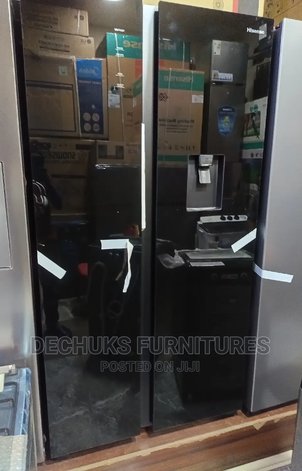 Hisense Black Mirror Side by Side (Water Dispenser)Fridge in Ikeja