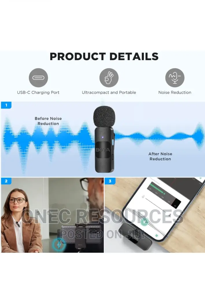 BOYA BYV20 Wireless Lavalier Lapel Microphone in Ikeja Audio & Music