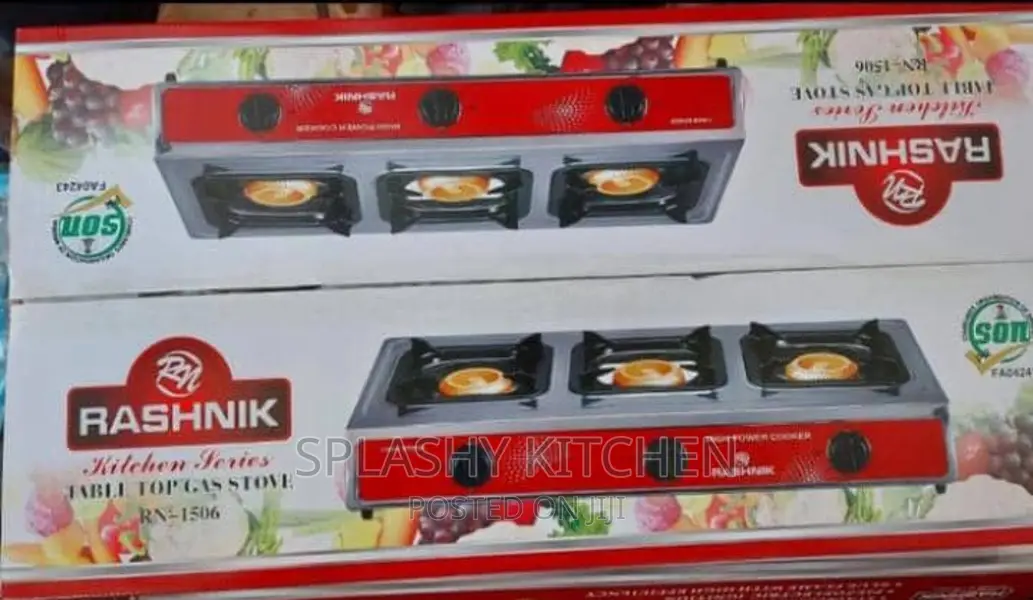 Rashnik NEW Table Top Auto Ignition Top 3Burners Gas Cooker in Lagos