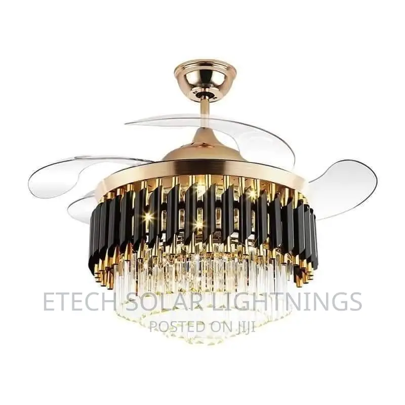 Morden Black and Gold Fan Chandeliers Lights in Ojo Home Accessories