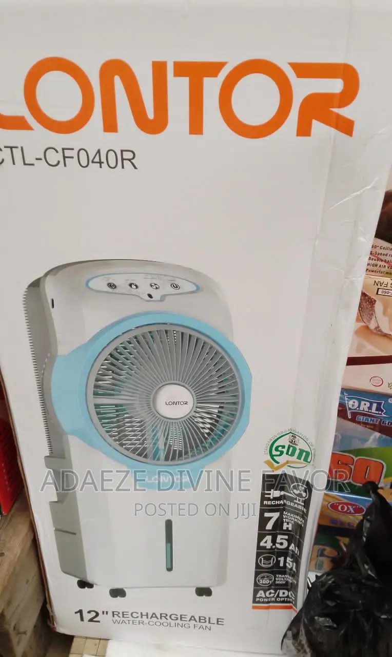 New Lontor CTLCF040R 12" Rechargeable Water Cooling Fan in Lagos