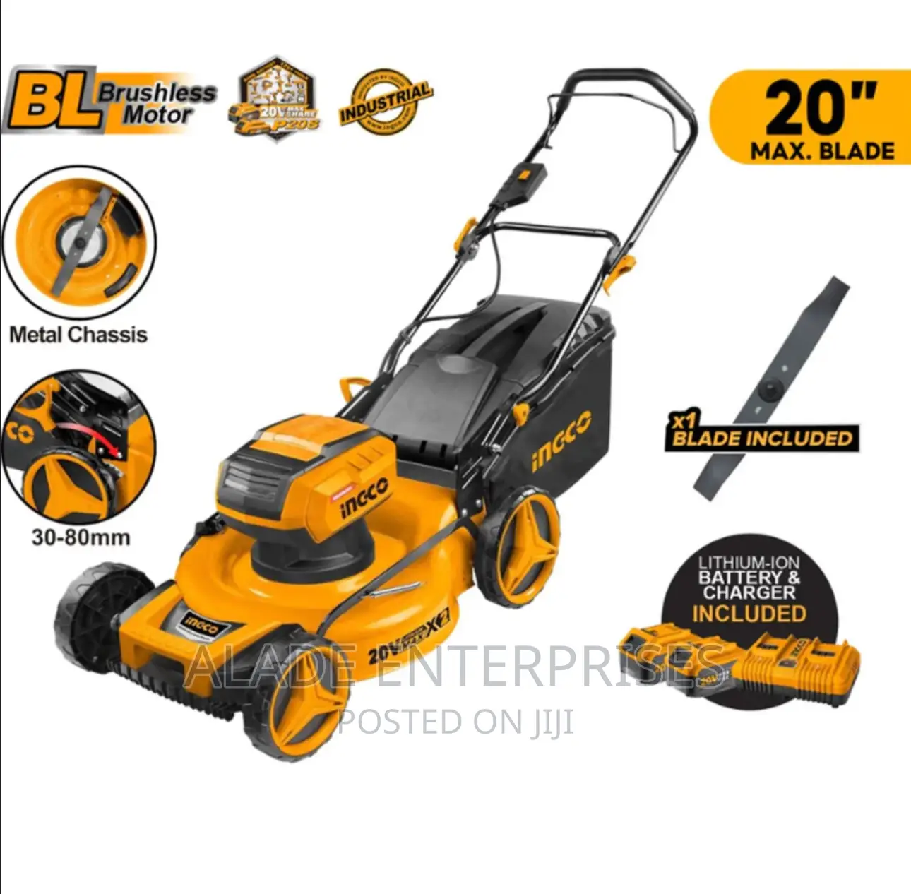 INGCO Cordless Lawn Mower 40V 20"Inch Hand Push Lawn Mower in Lagos