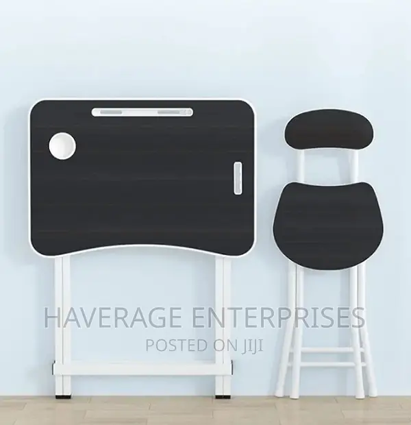 Foldable Reading Table and Chair Black in Lagos Island (Eko