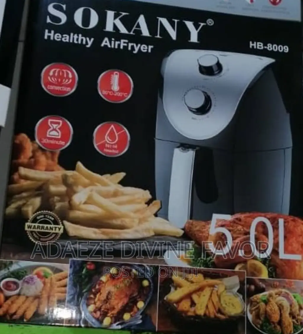 5.0ltr Sokany Healthy AirFryer Model HB8009 in Lagos Island (Eko
