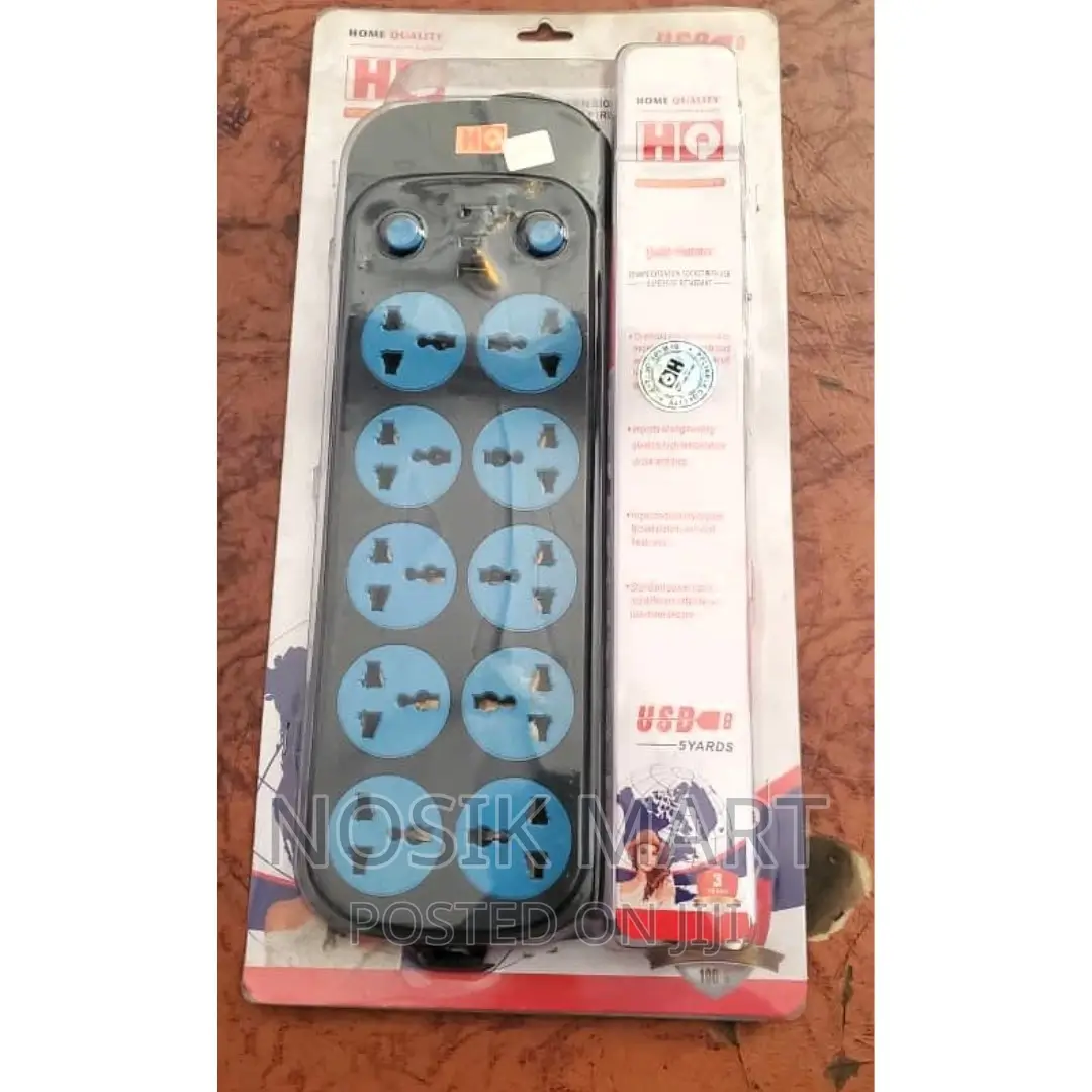 Home Quality 10 Way Sockets Extension Box With 3 USB Ports in Ikeja