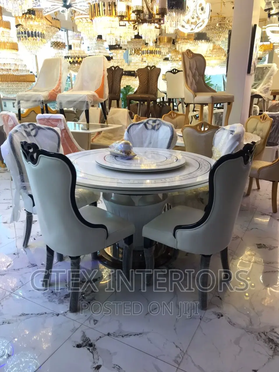 Round Marble Dinning Table Set in Ojo Furniture, Gtex Interiors Jiji.ng