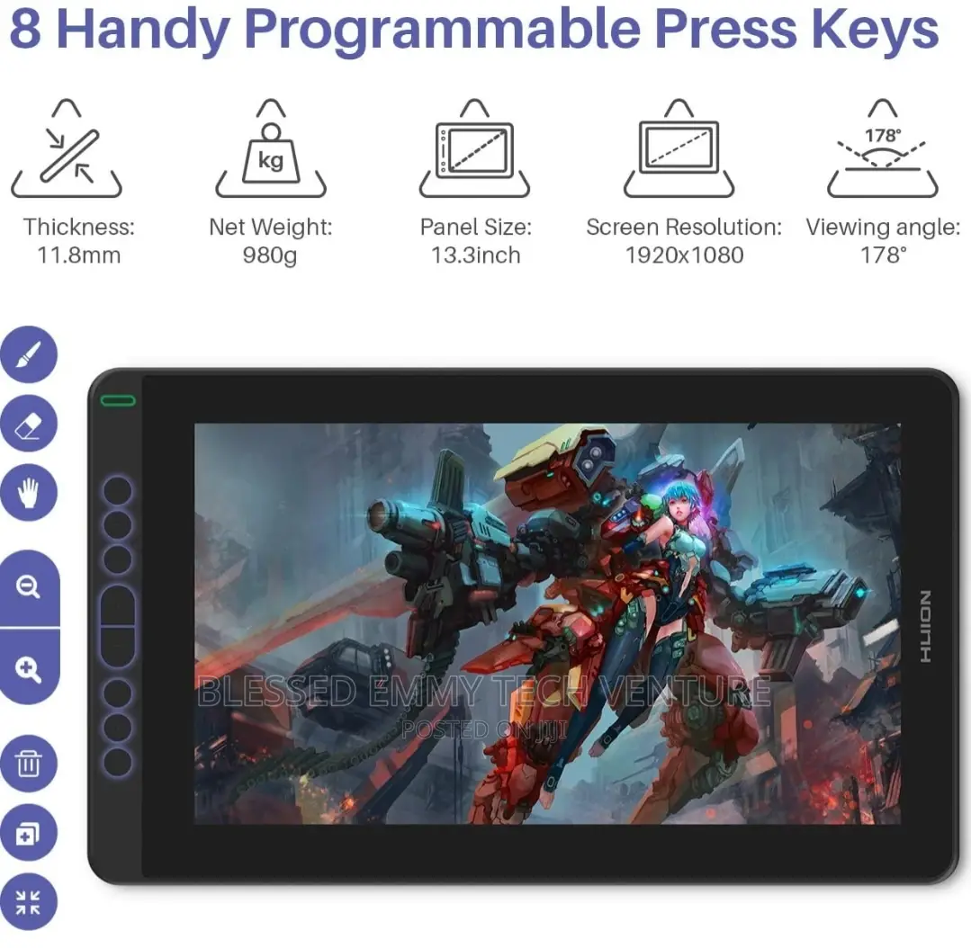 HUION KAMVAS 13 Drawing Tablet With Screen, 13.3" in Ikeja Computer