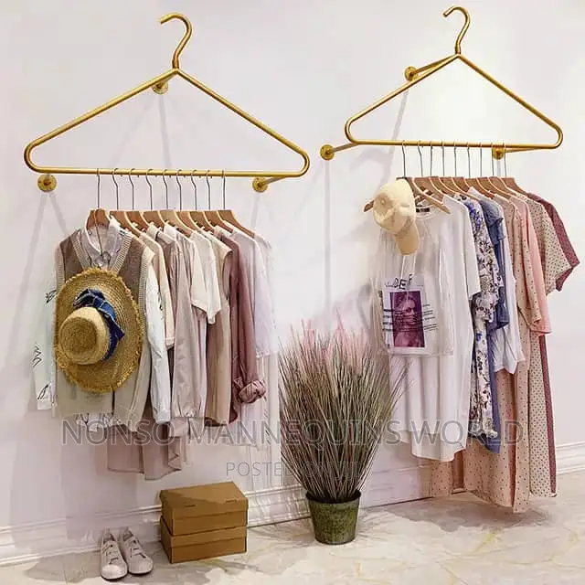 Gold Metal Garment Wall Racks in Lagos Island (Eko) Store Equipment