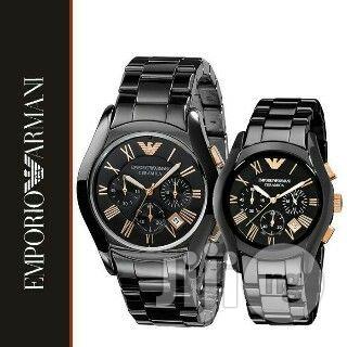 armani ceramic black watch