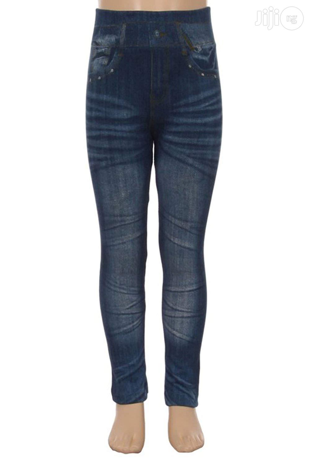 Girls Denim Look Printed Pull on 