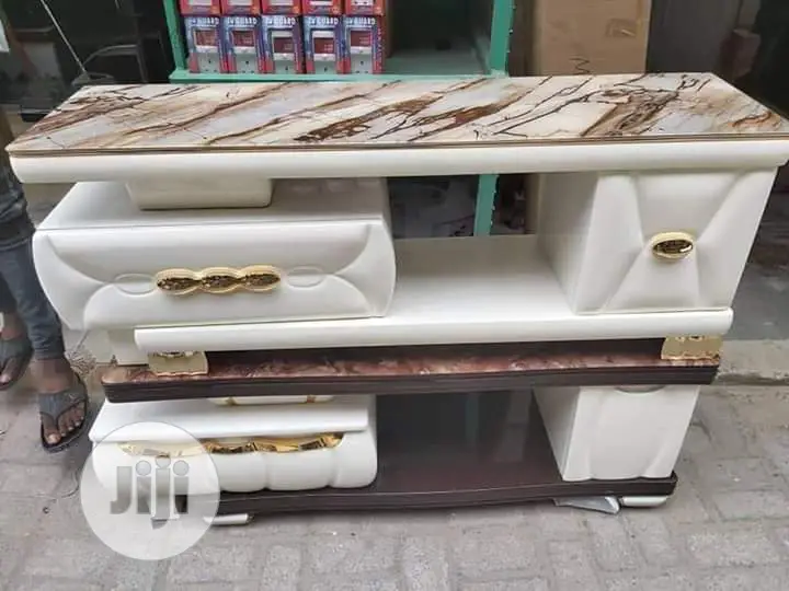 Unique Adjustable TV Stands With Glass Top in Ikeja Furniture