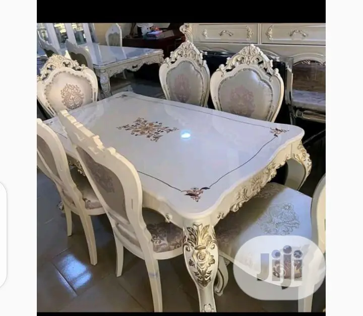 Quality 6 Seater Marble Top Dining Table Set. in Ojo Furniture, Maxi