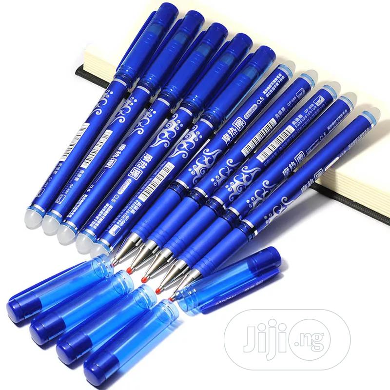 12PCS 0.5mm Writing Point Erasable Pen Blue Black Refill in Lagos