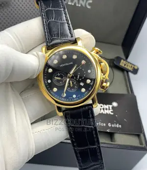 Photo - High Quality MONTBLANC Black Leather Watch for Men
