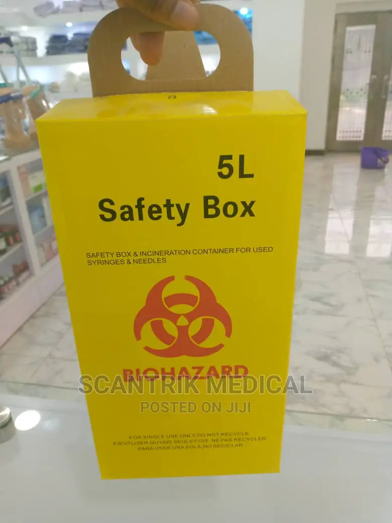 Biohazard Needle Disposal Medical Safety Yellow Box in Eleme Medical