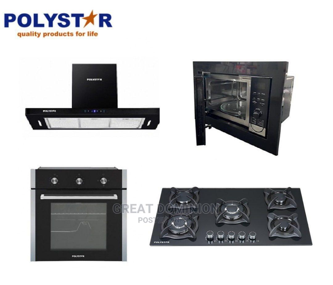 Polystar 90cm Extractor , 5 Gas Hob Cooker ,Microwave , Oven in Ojo