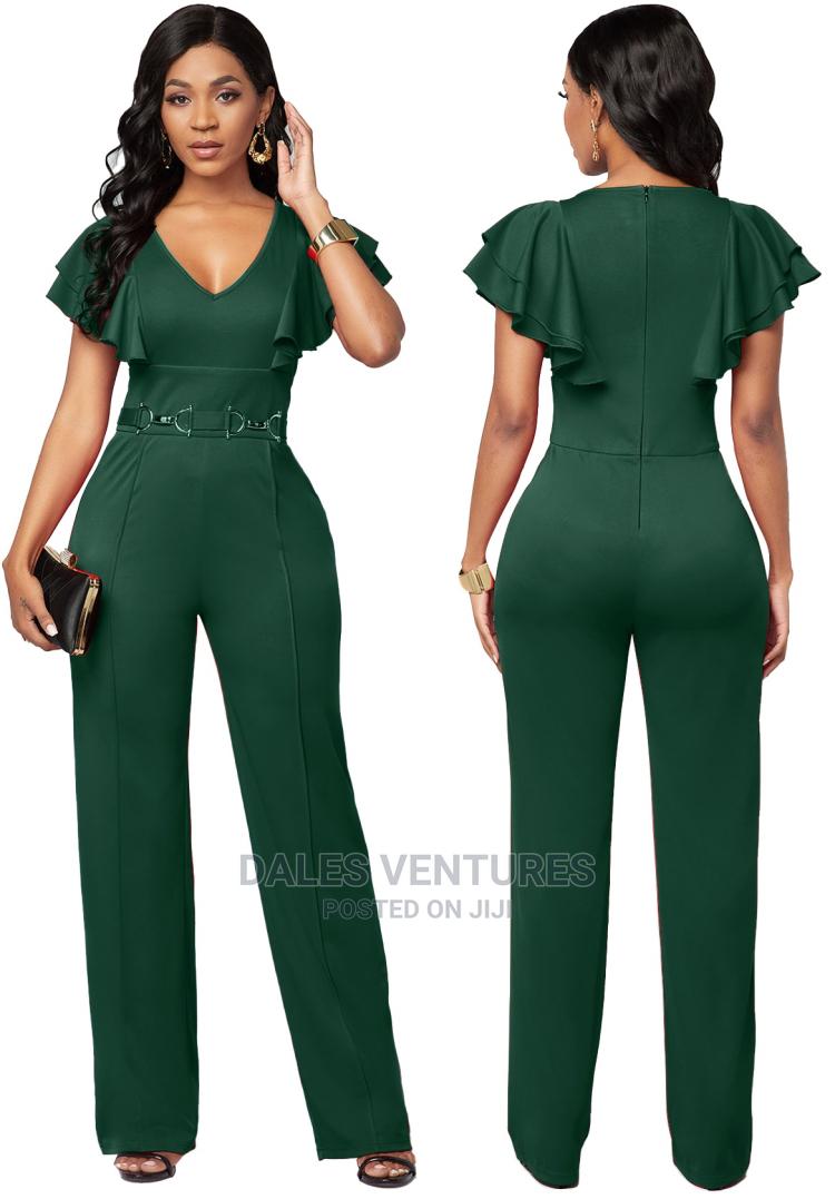 Summer Formal V-Neck Jumpsuit With 