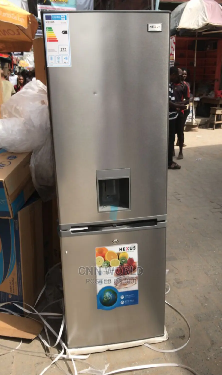 Nexus 340L Double Door Fridge With Dispense (NX340D) Silver in Ojo