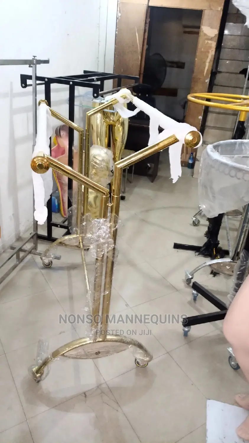 Double Pole Gold Colour Cloth Rack in Lagos Island (Eko) Store