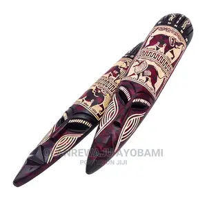 Photo - Decorative Brown African Wall Mask Set
Of 2