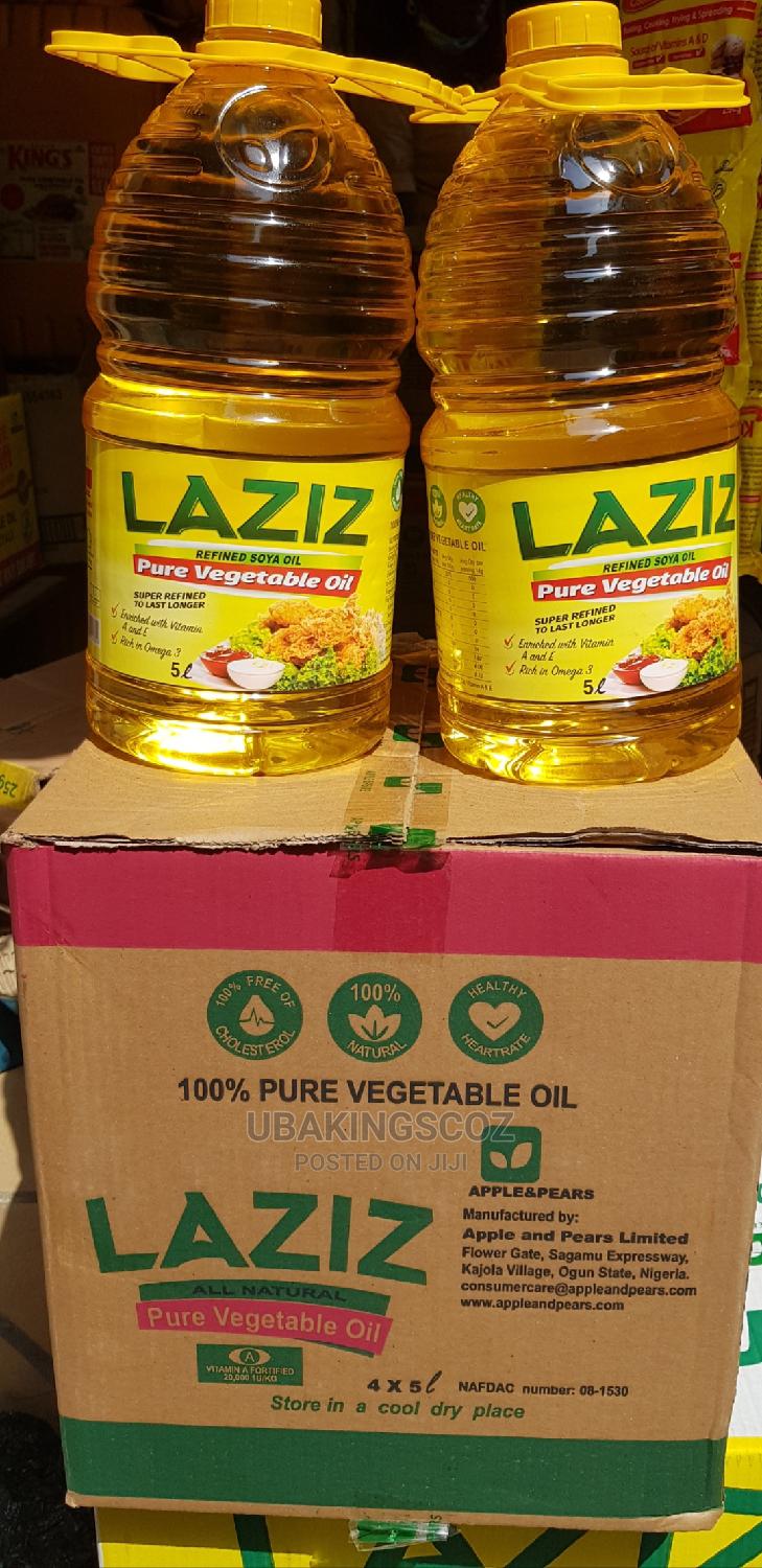 A Carton Of 5 Liters Laziz Vegetable Oil 5L 4 Kegs In Ojo Meals a-carton-of-5-liters-laziz-vegetable-oil-5l-4-kegs-in-ojo-meals