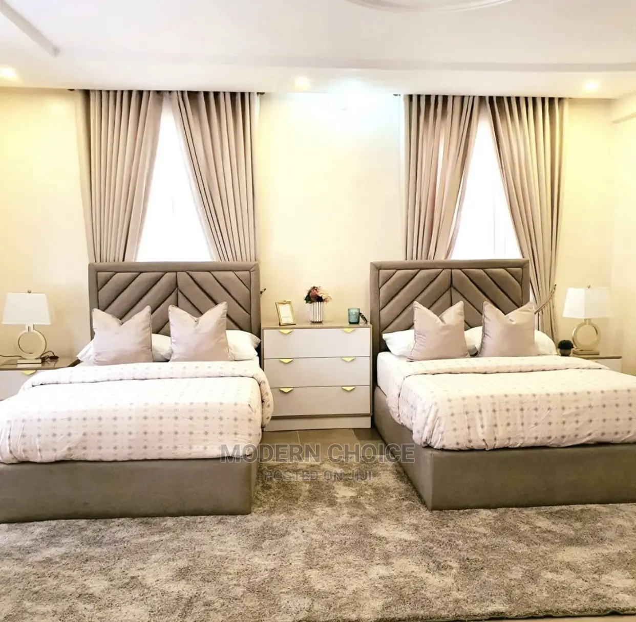 6 by 6 Bed With One Bed Side and Ottoman Bench in Enugu Furniture